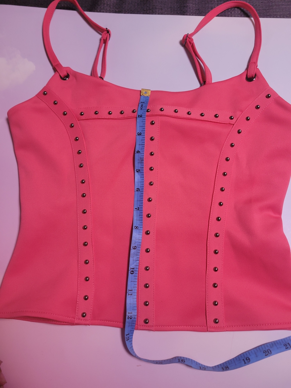 Bebe Pink Studded Cami Top Size Medium Like New - Picture 7 of 8